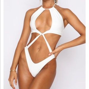 New white fox one piece bikini